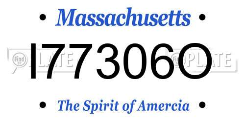 I77306O Massachusetts License Plate