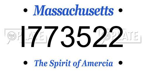 I773522 Massachusetts License Plate
