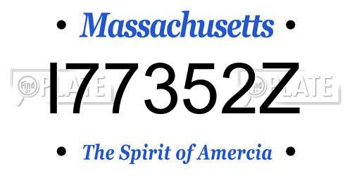 I77352Z Massachusetts License Plate