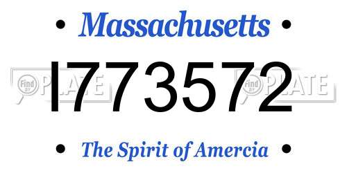 I773572 Massachusetts License Plate