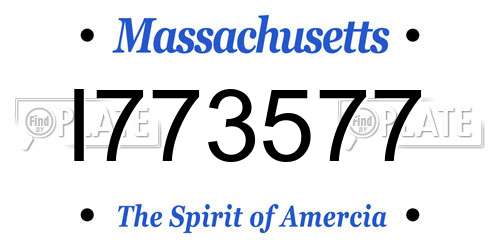 I773577 Massachusetts License Plate