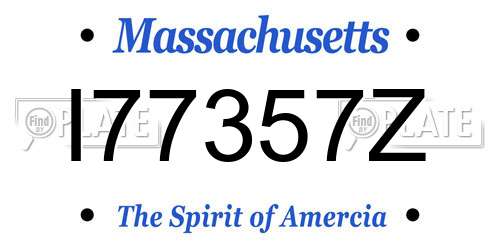 I77357Z Massachusetts License Plate