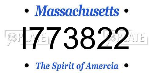 I773822 Massachusetts License Plate