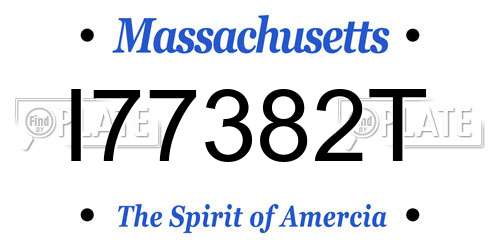 I77382T Massachusetts License Plate