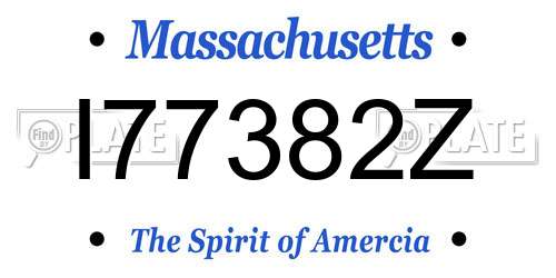 I77382Z Massachusetts License Plate