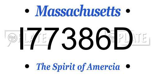 I77386D Massachusetts License Plate