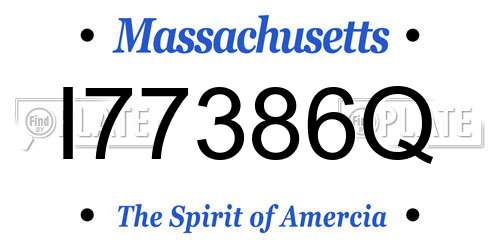I77386Q Massachusetts License Plate