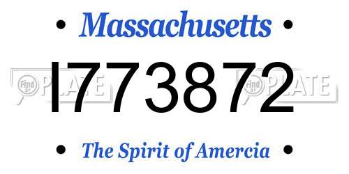 I773872 Massachusetts License Plate