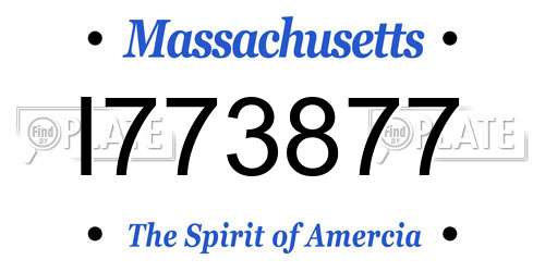 I773877 Massachusetts License Plate