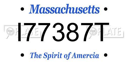 I77387T Massachusetts License Plate