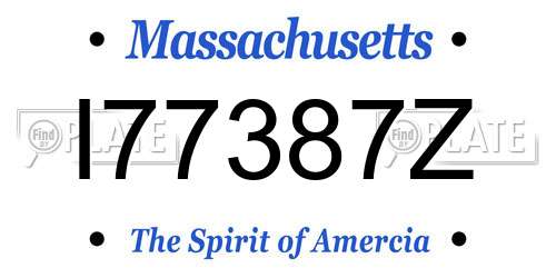 I77387Z Massachusetts License Plate