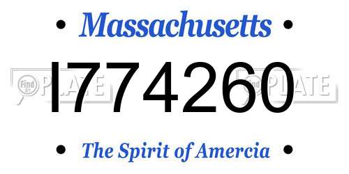 I774260 Massachusetts License Plate