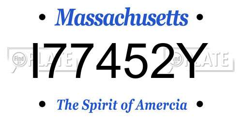 I77452Y Massachusetts License Plate