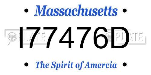 I77476D Massachusetts License Plate