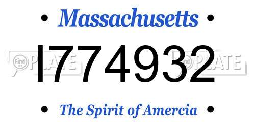 I774932 Massachusetts License Plate