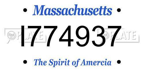 I774937 Massachusetts License Plate