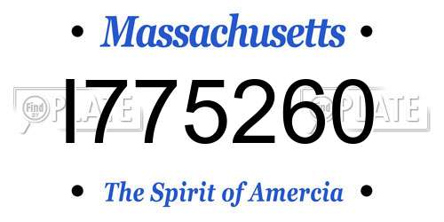 I775260 Massachusetts License Plate