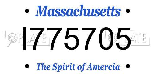 I775705 Massachusetts License Plate