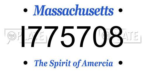 I775708 Massachusetts License Plate