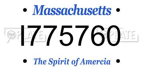 I775760 Massachusetts License Plate
