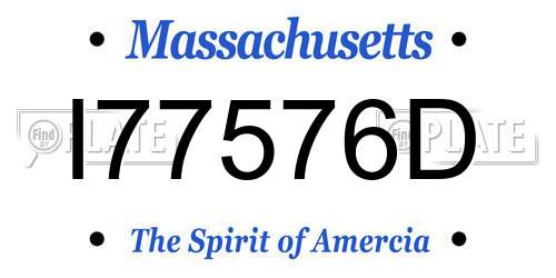 I77576D Massachusetts License Plate