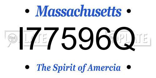 I77596Q Massachusetts License Plate