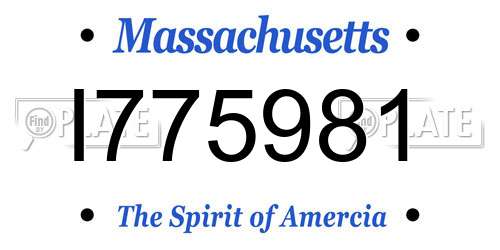I775981 Massachusetts License Plate
