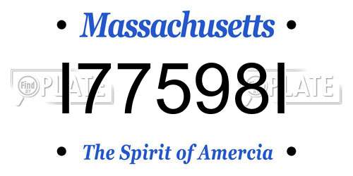 I77598I Massachusetts License Plate