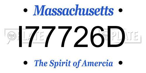 I77726D Massachusetts License Plate