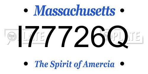 I77726Q Massachusetts License Plate