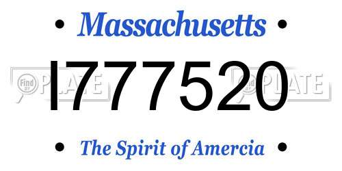 I777520 Massachusetts License Plate
