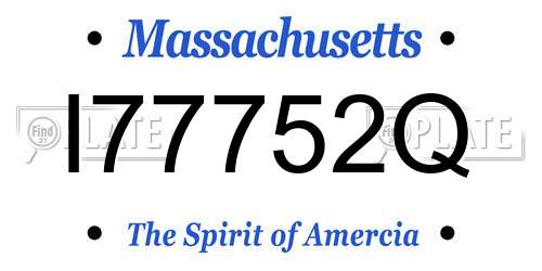 I77752Q Massachusetts License Plate