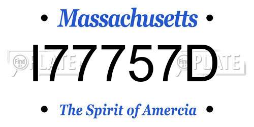 I77757D Massachusetts License Plate