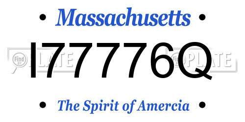 I77776Q Massachusetts License Plate