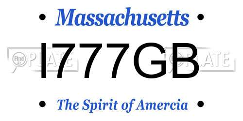 I777GB Massachusetts License Plate