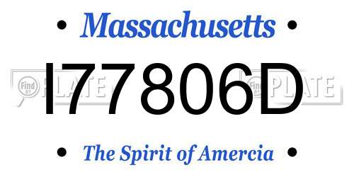 I77806D Massachusetts License Plate