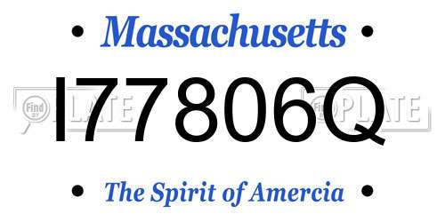 I77806Q Massachusetts License Plate
