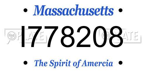 I778208 Massachusetts License Plate