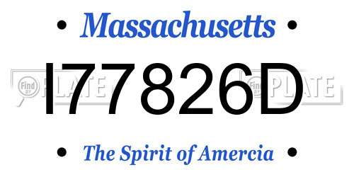 I77826D Massachusetts License Plate