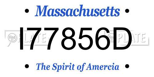 I77856D Massachusetts License Plate