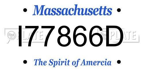 I77866D Massachusetts License Plate