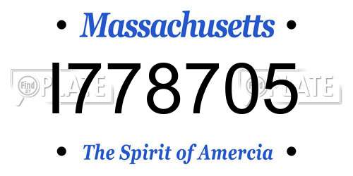 I778705 Massachusetts License Plate