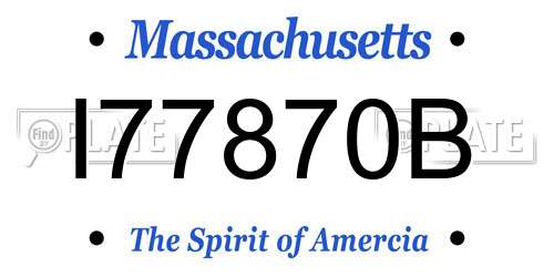 I77870B Massachusetts License Plate