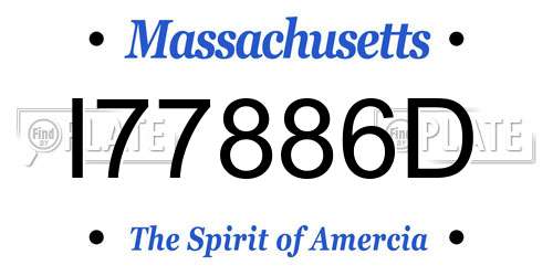 I77886D Massachusetts License Plate