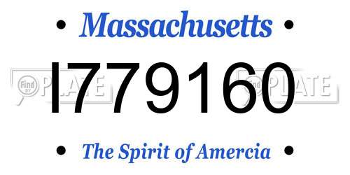 I779160 Massachusetts License Plate
