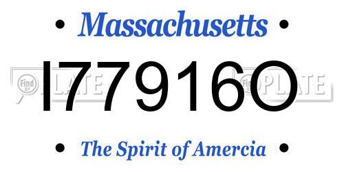 I77916O Massachusetts License Plate