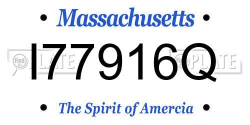 I77916Q Massachusetts License Plate