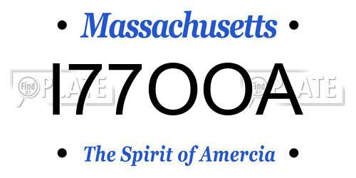 I77OOA Massachusetts License Plate