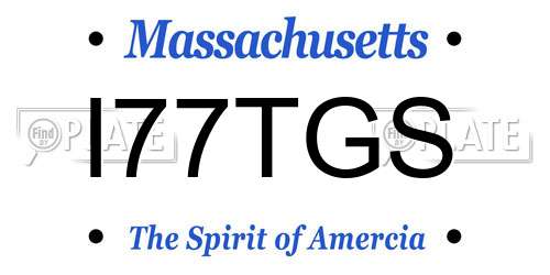 I77TGS Massachusetts License Plate