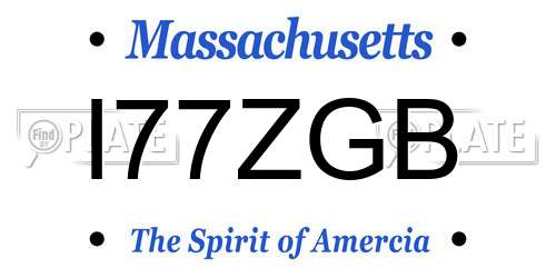 I77ZGB Massachusetts License Plate